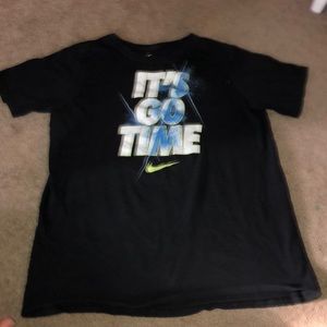 Boys Nike It’s Go Time Black and Green Shirt